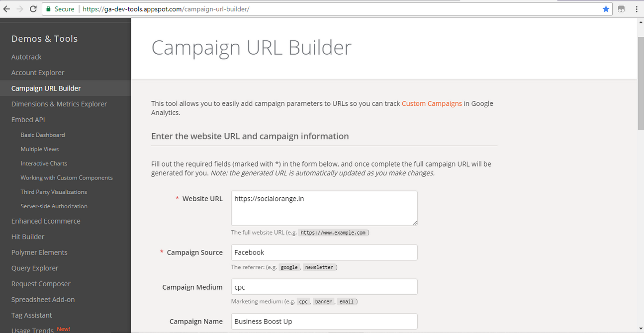Campaign url builder 