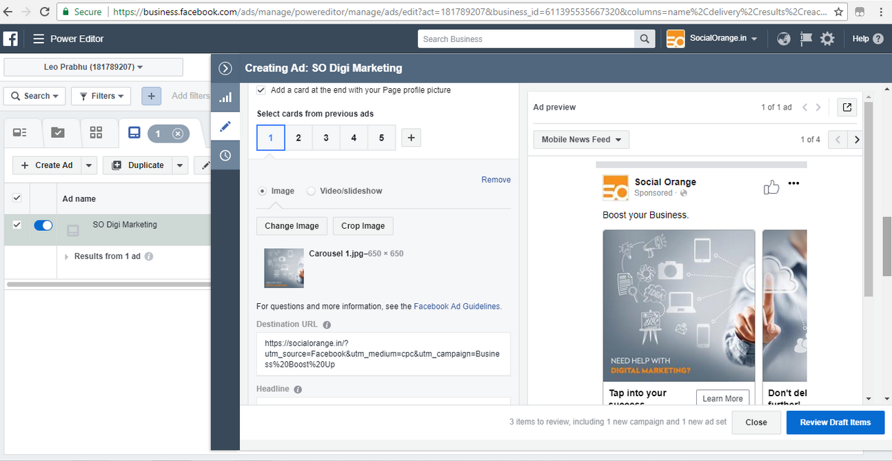 Creating ad : SO digi marketing