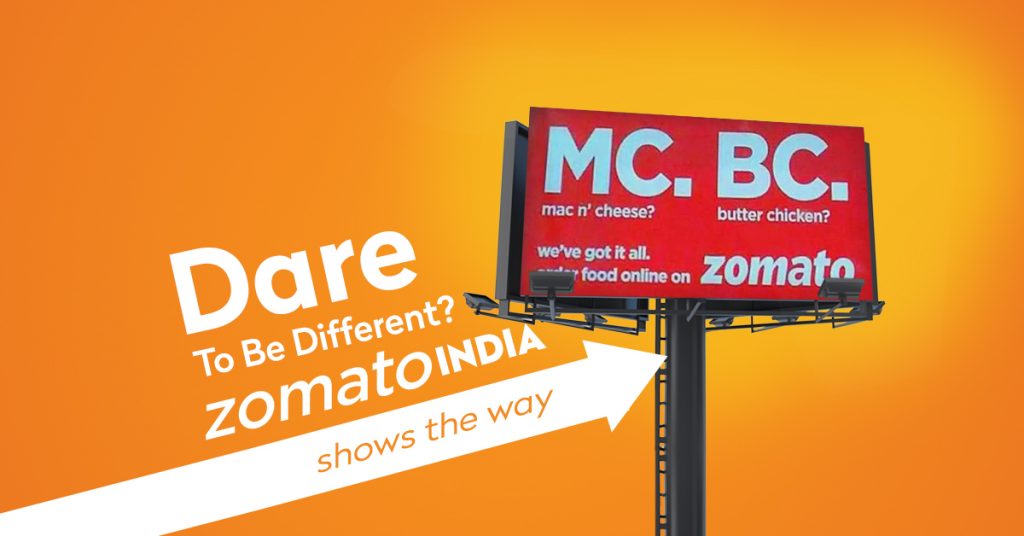 Dare to be different? Zomato India shows the way.