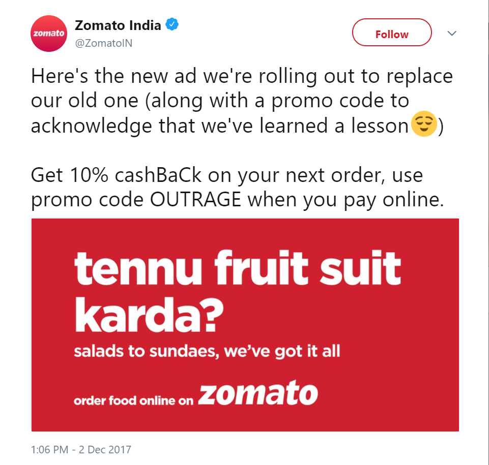 Zomato Damage Control