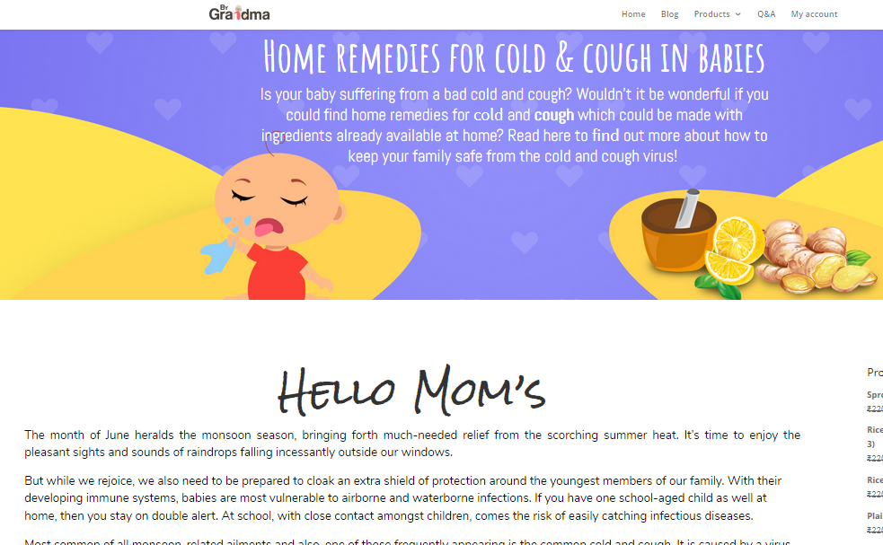 Landing page example